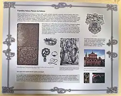 Informační tabule v kapli svaté Anny v zámecké zahradě Horního zámku v Panenských Břežanech