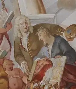 Autoportrét na fresce na zámku Milotice