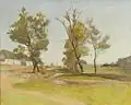 Obraz Louka před vesnicí, malované 1898 v okolí Boru