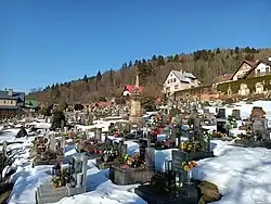 Celkový pohled na hřbitov od márnice.