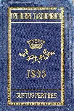 Gothajský almanach, kapesní vydání baronských rodů (1893)