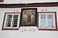 Freska s datací 1649 na domu čp. 34
