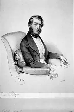 Bedřich hrabě Deym ze Stříteže, na litografii Josefa Kriehubera, rok 1841.