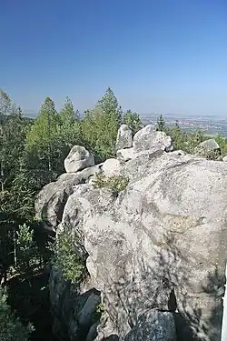 Straßberg, skalní vyhlídka Fuchskanzel