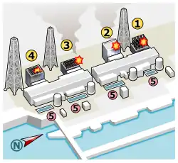 Ilustrace stavu reaktoru 1–4 po havárii