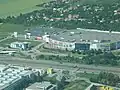 Letecký pohled na Vídeňskou ulici a Obchodní centrum Futurum