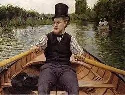 Gustave Caillebotte: La Partie de bateau (Veslař s cylindrem), 1877/78[6]