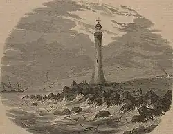 Maják na ostrově Gabo na historické rytině