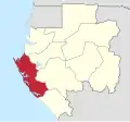 Ogooué-Maritime na mapě Gabonu