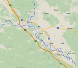 Mapa Gacky a kanálu Gacka