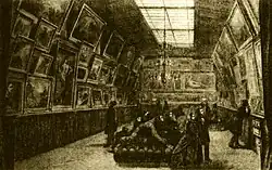 Rytina zachycující původní Goupilovu galerii v rue Chaptal (asi 1860)