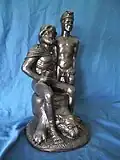 Ganymede and Zeus. Sculpture created by Cornwall LGBT artist Malcolm Lidbury