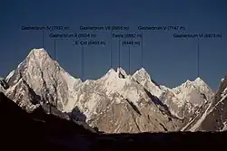Západní stěna masivu Gašerbrum