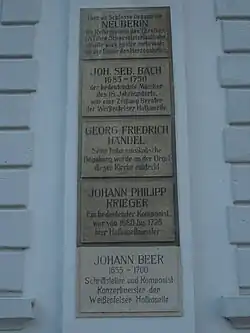 Pamětní deska ve Weißenfelsu.