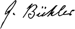 Georg Bühler – podpis