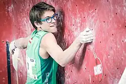 Georg Parma na Mistrovství světa juniorů 2015 v boulderingu v Arcu