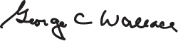 George Wallace, podpis