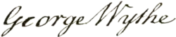 George Wythe, podpis
