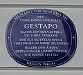 Plaketa připomínající sídlo gestapa