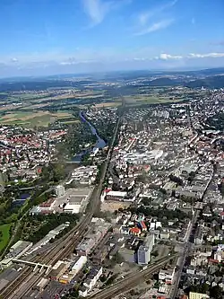 Letecký pohled na Gießen