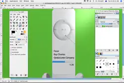 Snímek obrazovky programu GIMP založeného na GTK