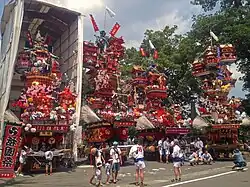 Průvod Jamahoko během festivalu Hita Gion