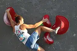 Giorgia Tesio na SP 2017 v boulderingu v Mnichově