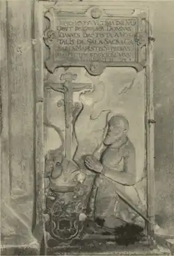 Náhrobek Giovanniho Aostalli de Sala v kostele v Poděbradech (foto, cca 1900)