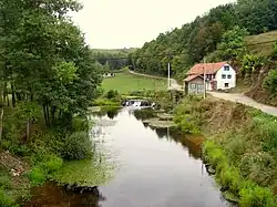 Řeka Glina u vesnice Maljevac