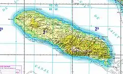 Topografická mapa ostrova