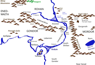 Minas Tirith na mapě