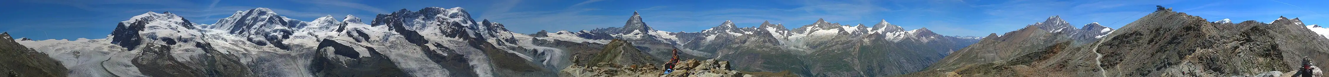 Okolí Gornergratu z vyhlídkové plošiny Belveder