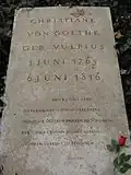 Hrob Christiane von Goethe ve Výmaru (Jacobsfriedhof Weimar)