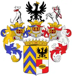 Erb rodu Meraviglia-Crivelli, udělený u příležitosti jejich povýšení do hraběcího stavu v roce 1761.