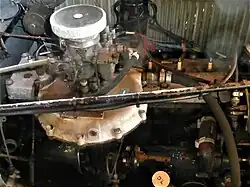 Graham 8válcový model, pohledu shora dominuje odstředivé turbodmychadlo