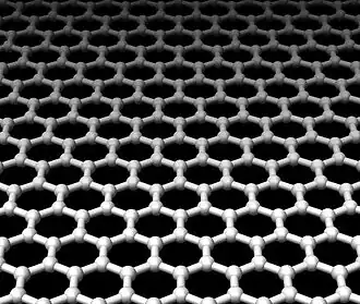 Grafen tvoří jedna či několik málo vrstev rovinné sítě vzájemně propojených atomů uhlíku ve tvaru šestiúhelníků. Má mimořádné fyzikální vlastnosti a očekává se mnohostranné využití.