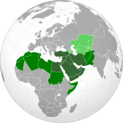 Mapa Blízkého východu