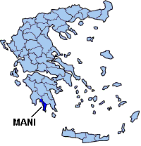 Mani na mapě Řecka