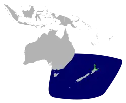 Areál rozšíření: Přibližné rozšíření na moři Hnízdiště