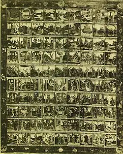 Velké žitavské postní plátno (1472) na černobílé fotografii z roku 1907.