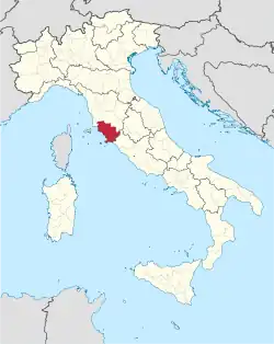 Provincie Grosseto na mapě Itálie