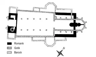 Kostel sv. Fridolína, půdorys