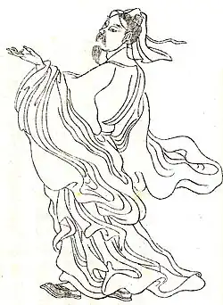 Ku Kchaj-č’ na kresbě knihy Wan-siao tchang-ču čuang chua čchuan 晩笑堂竹荘畫傳 z roku 1921