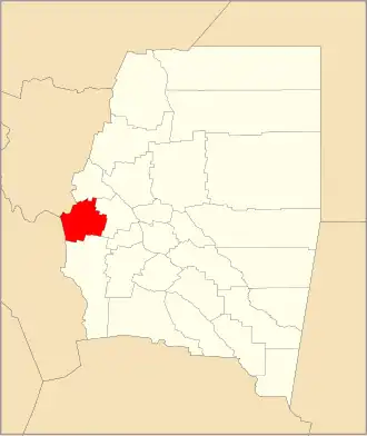 poloha departementu na mapě provincie Santiago del Estero