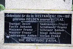 Pamětní deska padlým v jihomoravském Čížově