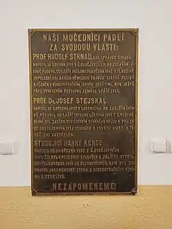 pamětní deska obětí nacismu