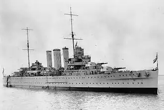 HMS Cornwall v roce 1929