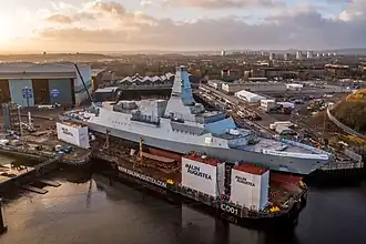 Rozestavěná fregata HMS Glasgow