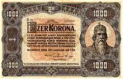 1000 korun z roku 1920 (avers)