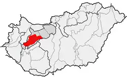 Poloha v rámci fyzickogeografického členění Maďarska